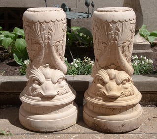Pair of Bob Cassilly Garden Pedestals
