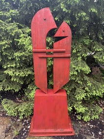 Contemporary Outdoor Sculpture Embracing Figures