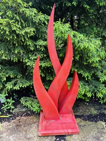 Contemporary Outdoor Metal Sculpture Fire