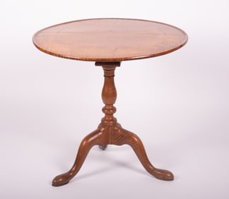 An Antique English Tiger Maple Flip Top Table