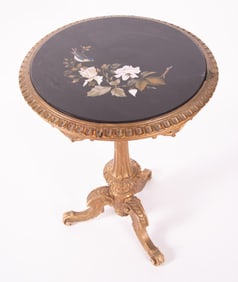 Pietra Dura Gilt Wood Center Table