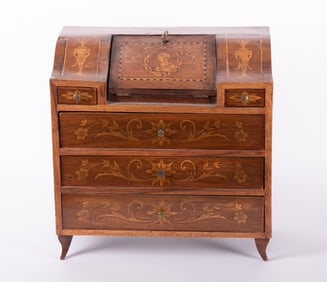 Antique Miniature Child's Dutch Marquetry Desk