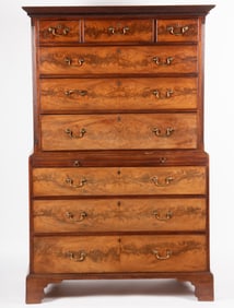 Antique English Georgian Two-Member Chest On Chest