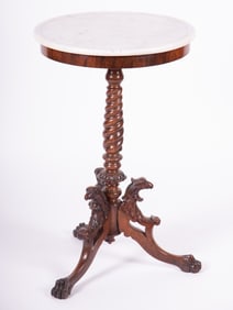 Marble Top Three Legged Side Table