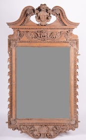 18th Century French Regency Wall Mirror with Ornate Pediment