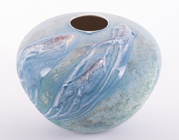 An Evans Ceramics Raku Vase