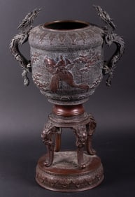 A Japanese Meiji Period Dragon Urn