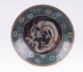 A Japanese Cloisonne Dragon Charger