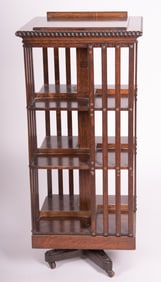 Arts and Crafts Oak Revolving Bookcase