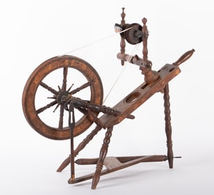 A Diminutive Antique Germen Flax Spinning Wheel
