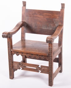 Antique Continental Open Arm Chair