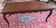 French Provincial Walnut Dining Table with Refractory Ends