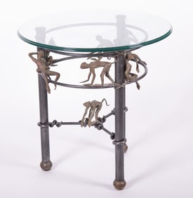 Metal And Glass Side Table