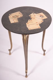 Emilio Martelli, Italian Trompe l'Oeuil Painted Marble Top Side Table