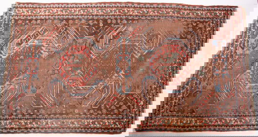 Nineteenth Century Handwoven Kazak/ Caucasian Area Rug