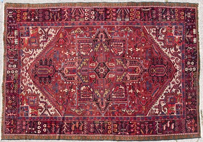 Antique Handwoven Persian Heriz Room Rug