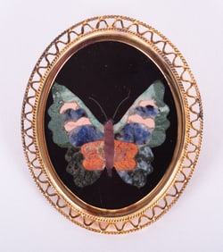 Pietra Dura Butterfly Brooch/Pendant