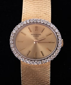 Patek Philippe 18K Yellow Gold Diamond Ladies Watch