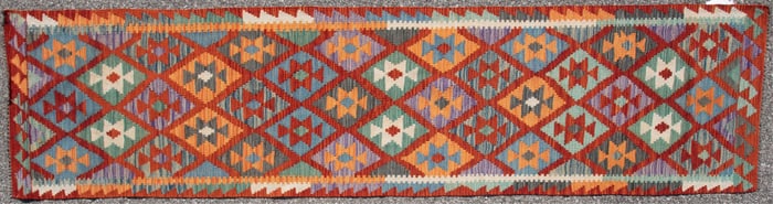 Handwoven Kilim Wool Runner Rug