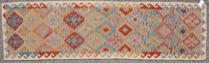Handwoven Kilim Wool Runner Rug
