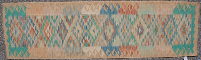 Handwoven Kilim Wool Runner Rug