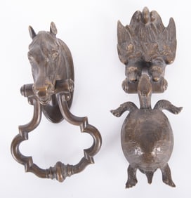 Two Antique Bronze Doorknockers