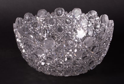 Large American Cut Crystal Bowl, Russian Pattern