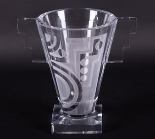 A Large Art Deco Sevres Crystal Vase