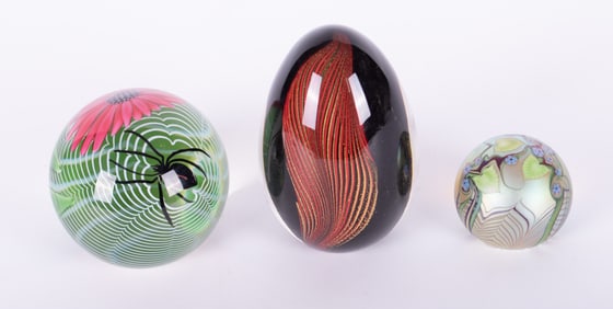 Murano and Two Orient & Flume Paperweights