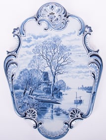 A Delft Faience Wall Relief Plaque, 20th Century