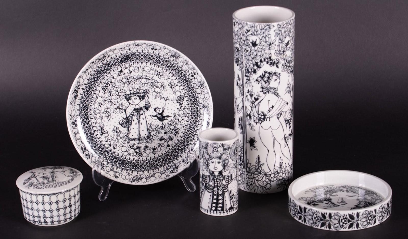 Bjorn Windblad, Copenhagen, Denmark (1919-2006) Five Pieces; Vases, Box and Bowl (1 of 5)