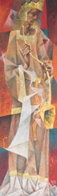 Siegfried Reinhardt, Missouri / Germany (1925-1984), Regal Figure, 1952, oil on masonite