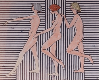 Russell Kraus, St. Louis (1918-2009), Three Graces, 1979, watercolor and ink on paper