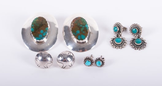 Lot Sterling Native American Earrings