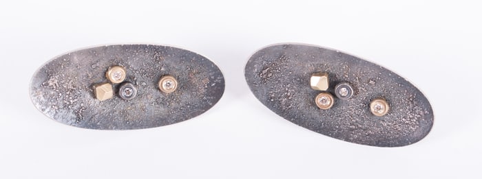 Roger Rimel 14k, Sterling, Diamond Earrings