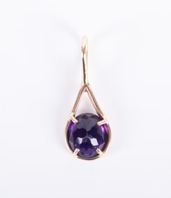 14K Yellow Gold Amethyst Pendant