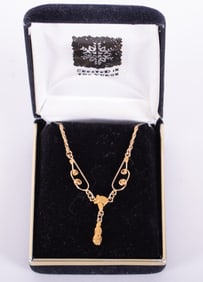 14K Yellow Gold Chain Enhanced with an 18K Gold Nugget