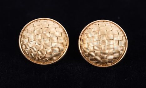 Exceptional 18K Yellow Gold Domed Earrings
