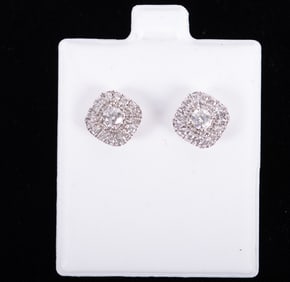 Diamond Stud Earrings set in 10K White Gold