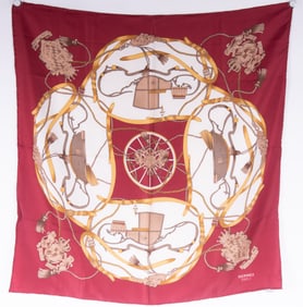 Hermes Style 100% Silk Scarf Made in Italy