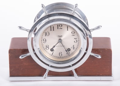 Seth Thomas Yacht Wheel Ships Bell Clock