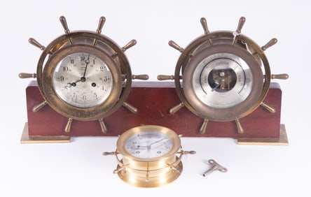 A Salem Ships Bell Clock/Barometer