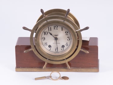 Seth Thomas Yacht Wheel Ships Bell Clock