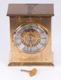 Chelsea Time and Strike Brass Case Mantel Clock
