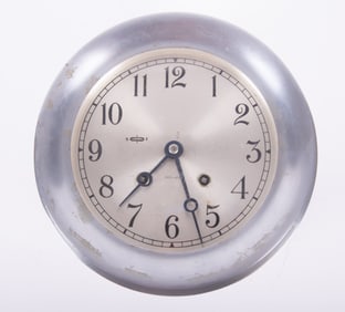 A White Metal Case Chelsea Ships Bell Clock