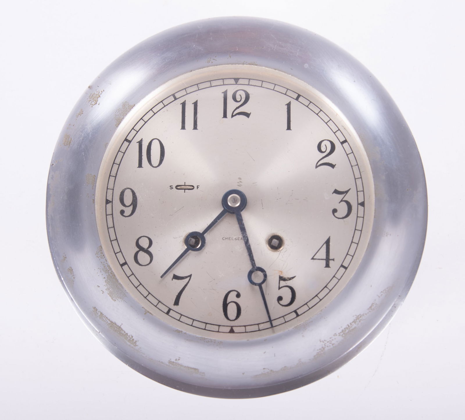 A White Metal Case Chelsea Ships Bell Clock (1 of 4)