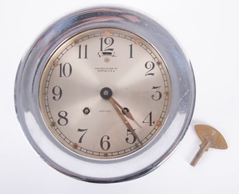 Chelsea Nickel Plated Ships Bell Clock, 6 Inch Dial