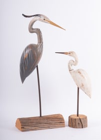 Two Hand Carved Shore Bird Decoys