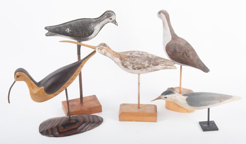 Collection Of Five Shore Bird Decoys