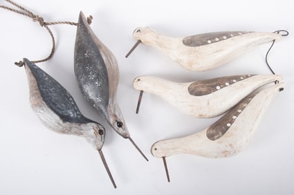 `Two Sets Of Hand Carved And Hand Painted Shoreline Decoys
